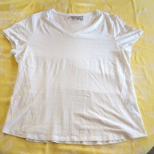 Chicos Women XL/Size 3 Ultimate Tee White V-Neck T-Shirt